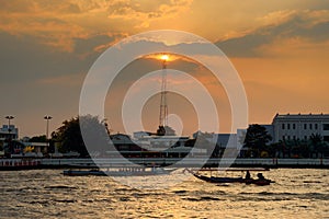 Longtail boat in the Chao Phraya River