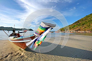 Longtail boat at the full moon island