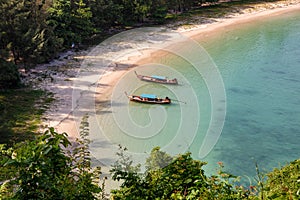 Longtail Boat at Khang Khao Island Bay island, Ranong Province, Thailand