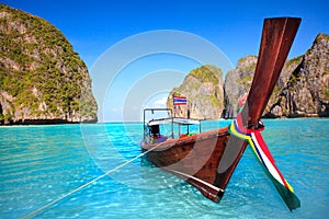 Longtail boat at Maya bay