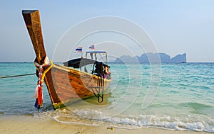Longtail boat on Phi Phi Island, Krabi, Thailand