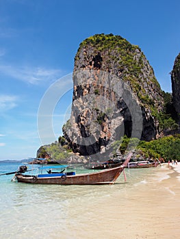 Longtail boat on Railay beach