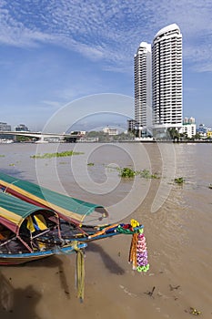 Longtail Boat at the River Chao Phraya in Bangkok