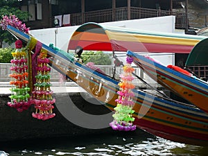 Longtail Boat`s Garland of Flowers for Good Luck