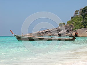 Longtail boat at Similan Island