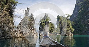 longtail boat trip on chiao lan lake in thailand