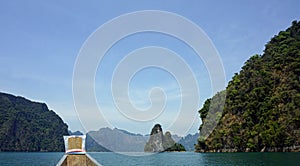 longtail boat trip on chiao lan lake in thailand