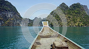 longtail boat trip on chiao lan lake in thailand