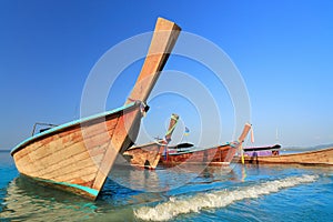 Longtail boats at Ao Nang beach, Krabi , Thailand