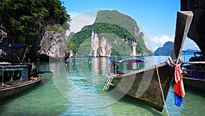 Longtail boats in Thailand photo