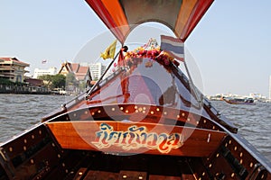 Longtail tour on the Chao Praya River in Bangkok, Thailand