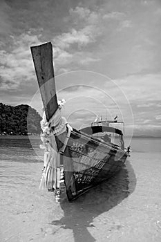 Longtailboat at the beach