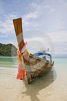 Longtailboat at the beach