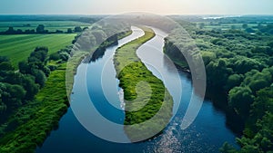 Longterm summer drought causing canal water crisis and agricultural stress. Concept Water scarcity, photo