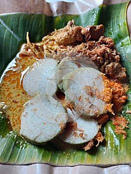 Lontong gudeg opor. It is traditional food from Jepara, central java, indonesia.