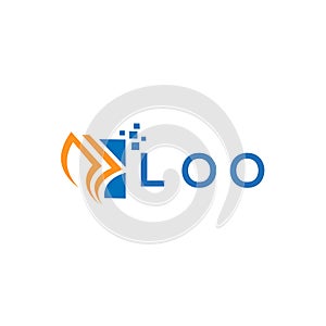 LOO credit repair accounting logo design on WHITE background. LOO creative initials Growth graph letter logo concept. LOO business