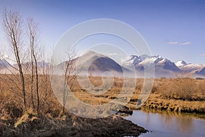 A look of Alps from Glenorchy Walkaway, New Zealand