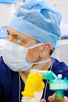 Look of the anesthesiologist photo