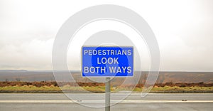 Look both ways sign
