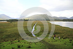 Look of castle Kilchurn in the loch Awe in Higlands of Scotland