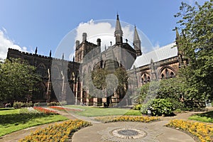 Mirar sobre el catedral, inglaterra 