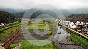 Look down at the views of the village