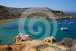 A look at Il-Qarraba promontory at Ghajn Tuffieha Bay. Il-Qarraba, Ghajn Tuffieha, Mellieha, Malta