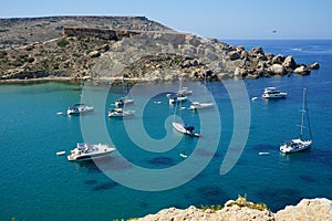 A look at Il-Qarraba promontory at Ghajn Tuffieha Bay. Il-Qarraba, Ghajn Tuffieha, Mellieha, Malta