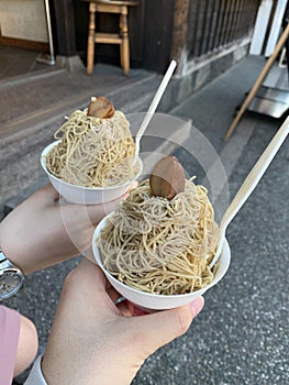 Look like noodle but It& x27;s actually ice cream from japan