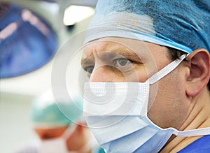 Look of male surgeon