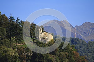 Look at Musso, and the church euphemia, upper Lake Como,