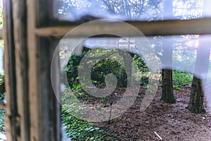 Look through an old destroyed window