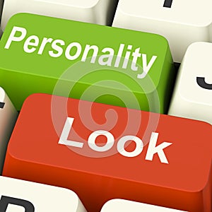 Look Personality Keys Shows Character Or Superficial photo