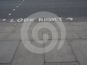 Look right sign