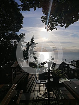 Look sunset at the beach