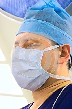 Look of surgeon in operation room