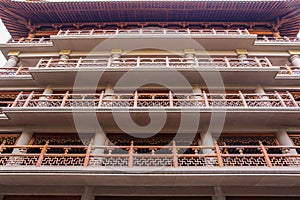 Look up at the building in the jian an temple