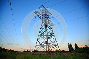 Look up High voltage of powertransmission towers