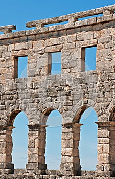 A look through the wall of the Arena in Pula