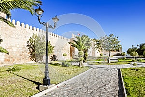 Look at the wall of the castle Kasbah in Sousse Tunisia.