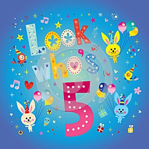 Look whos five - fifth birthday card