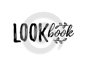 Lookbook text logo. Vector illustration isolated on white background.