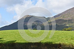 Looking across fields to Dodd near Keswick, Lake District