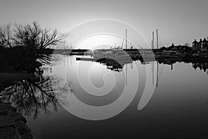 Looking across Frenchman`s Bay late afternoon Pickering Ontario