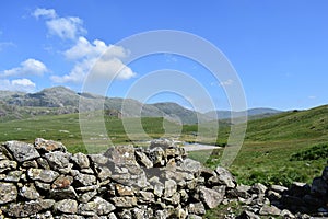 Looking across Great Moss area to Barter Fell way, Lake District