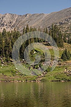 Looking Across Lake Isabelle to Green Mountain Slopes