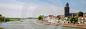Looking across the river IJssel towards Deventer Overijssel, The Netherlands