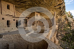 Looking Across Two Kivas In The Common Area of Balcony House