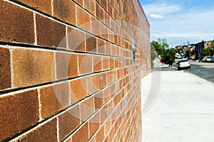Looking along a Brick Wall