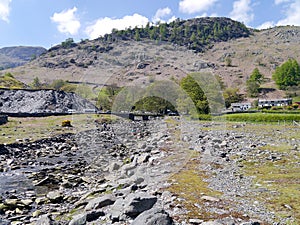 Looking along a dryish Yewdale Beck, Lake District